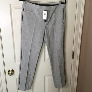 Banana Republic NWT Sloan Black & White Striped Ankle Pants - 4